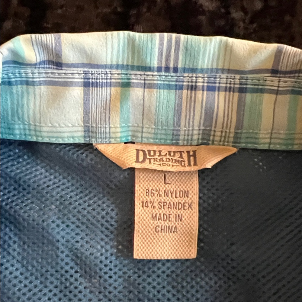Duluth Trading Company - Blue Plaid Button-Up Shirt - Picture 7 of 8